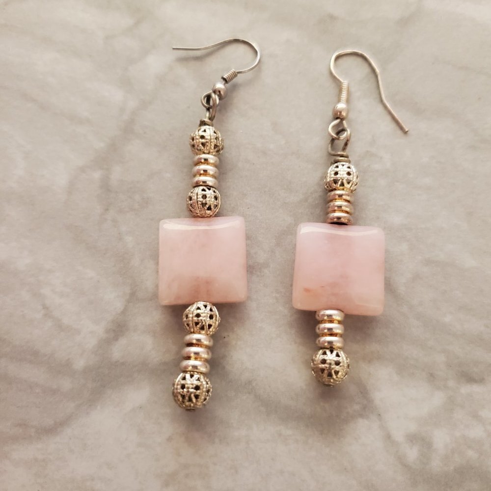 🎀 Gorgeous Pink Resin Drop Dangle Earrings wedding Formal Prom 🎀 - Picture 3 of 7